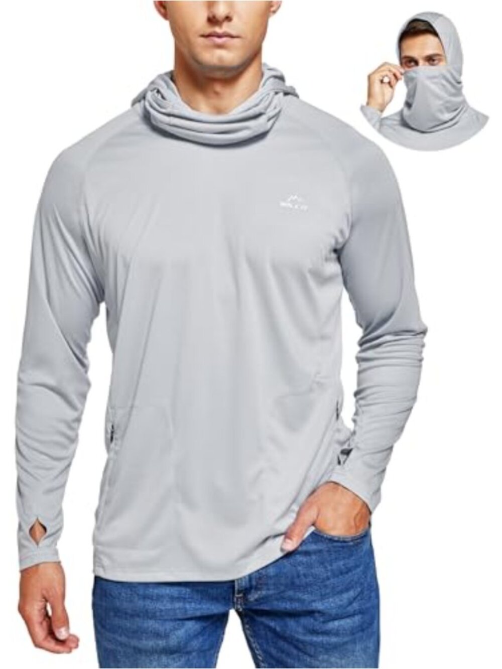 UPF 50+ Sun Protection Hoodie Rash Guard Fishing Hiking Shirt
